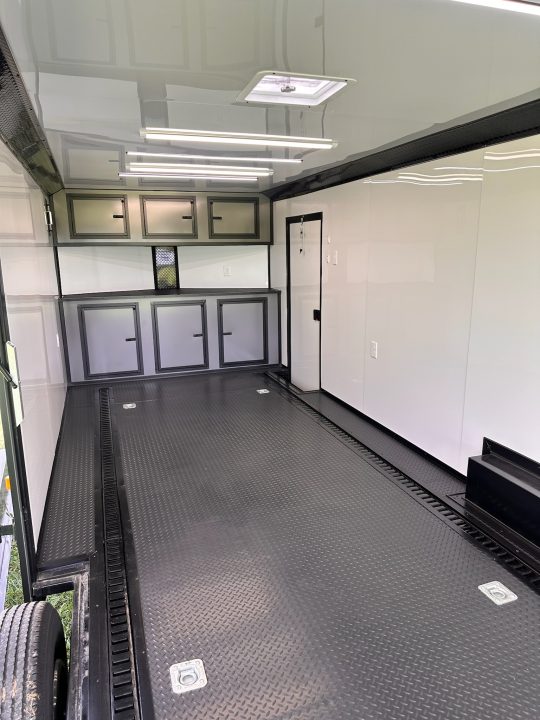 New 2026 Luxe 8.5x28 Race Trailer - Finished Interior- 7000lb Spread Torsion - RECESSED E-TRACK-Full Escape Door--Removable Fender