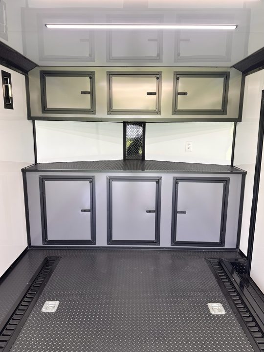 New 2026 Luxe 8.5x28 Race Trailer - Finished Interior- 7000lb Spread Torsion - RECESSED E-TRACK-Full Escape Door--Removable Fender