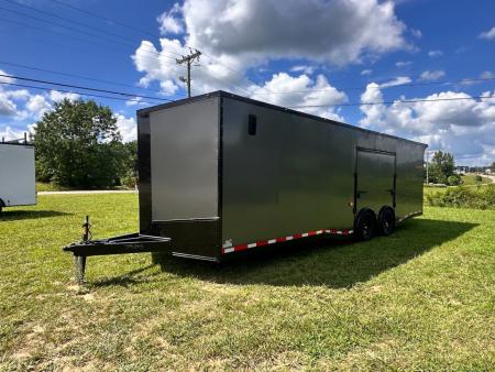 New 2026 Luxe 8.5x28 Race Trailer - Finished Interior- 7000lb Spread Torsion - RECESSED E-TRACK-Full Escape Door--Removable Fender