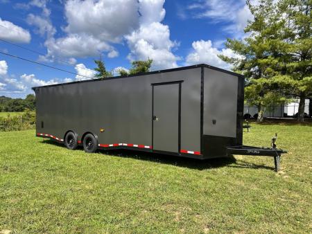 New 2026 Luxe 8.5x28 Race Trailer - Finished Interior- 7000lb Spread Torsion - RECESSED E-TRACK-Full Escape Door--Removable Fender