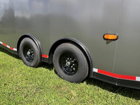 New 2026 Luxe 8.5x28 Race Trailer - Finished Interior- 7000lb Spread Torsion - RECESSED E-TRACK-Full Escape Door--Removable Fender