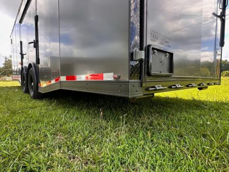 New 2026 Luxe 8.5x28 Race Trailer - Finished Interior- 7000lb Spread Torsion - RECESSED E-TRACK-Full Escape Door--Removable Fender