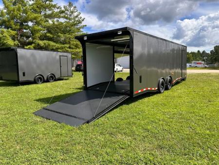 New 2026 Luxe 8.5x28 Race Trailer - Finished Interior- 7000lb Spread Torsion - RECESSED E-TRACK-Full Escape Door--Removable Fender