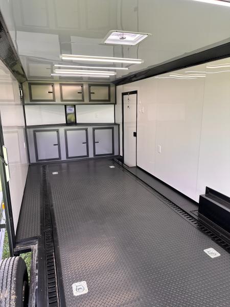 New 2026 Luxe 8.5x28 Race Trailer - Finished Interior- 7000lb Spread Torsion - RECESSED E-TRACK-Full Escape Door--Removable Fender