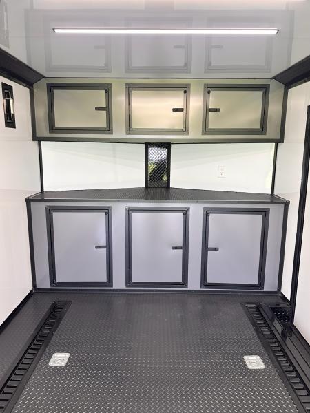 New 2026 Luxe 8.5x28 Race Trailer - Finished Interior- 7000lb Spread Torsion - RECESSED E-TRACK-Full Escape Door--Removable Fender