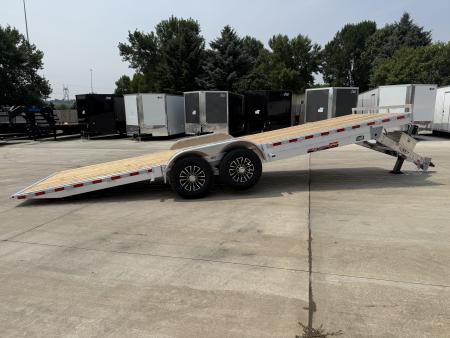 New NEW 2026 H&H Speedloader ALUMINUM 24’ POWER Hyd Jack TILTbed flatbed Trailer 2-7000 lb axles =14K KEY FOB Remote
