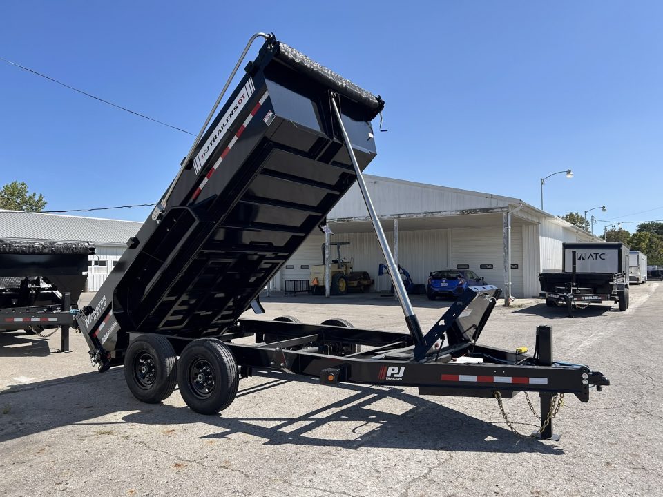 New 2026 PJ Trailers 7 X 14 FT LOW PRO TELESCOPIC DUMP TRAILER VOYAGER PKG 15K GVWR Dump Trailer
