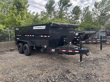 New 2027 PJ Trailers 7 X 14 FT LOW PRO TELESCOPIC HIGH SIDE DUMP TRAILER 15K GVWR