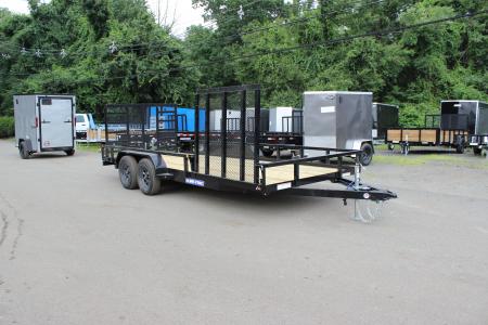 New 2026 Sure-Trac 7x18 Tube Top Utility Trailer - Curbside Gate