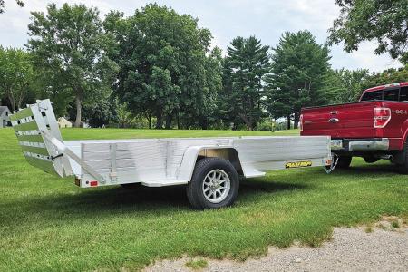 New 2027 Aluma 80 X12' Aluminum Utility Trailer with Side ATV Ramps and Bi-Fold Tailgate