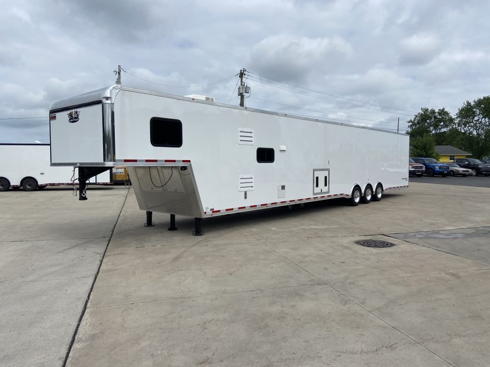New Vintage Trailers Pro Stock Car Racing Trailer with living quarters