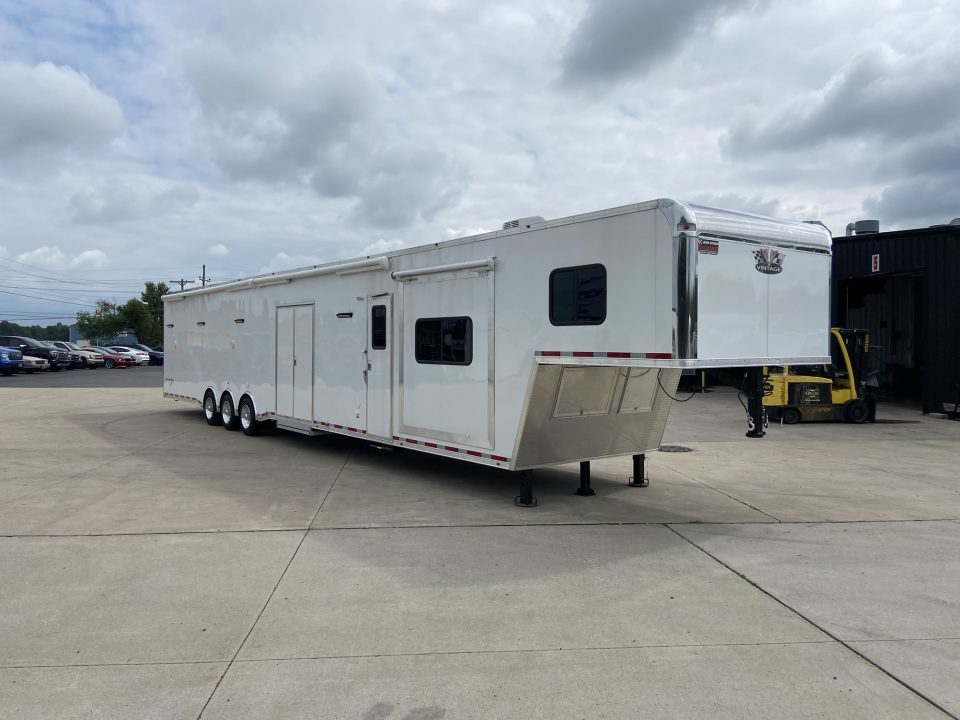 New Vintage Trailers Pro Stock Car Racing Trailer with living quarters