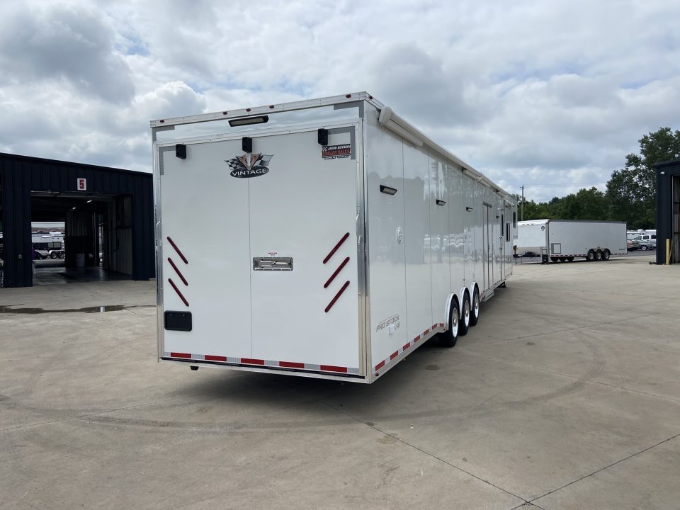 New Vintage Trailers Pro Stock Car Racing Trailer with living quarters