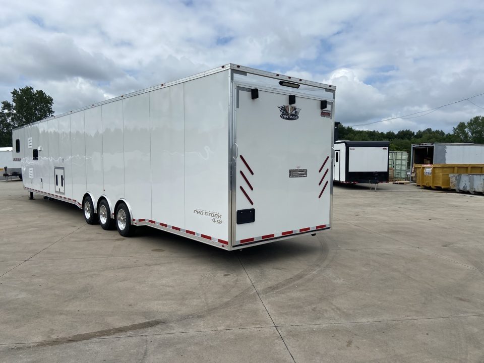 New Vintage Trailers Pro Stock Car Racing Trailer with living quarters
