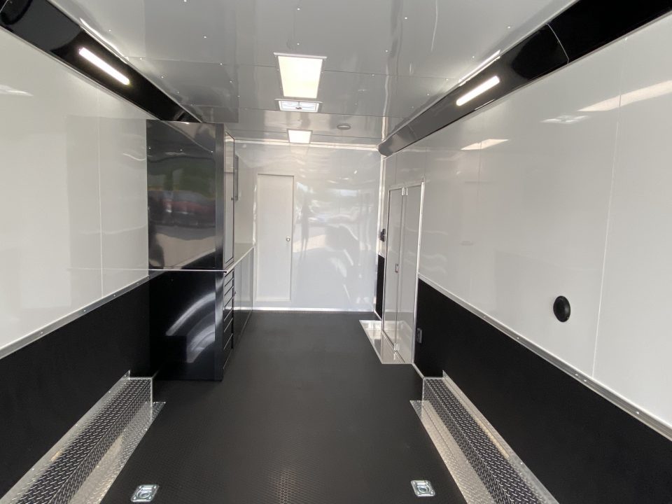 New Vintage Trailers Pro Stock Car Racing Trailer with living quarters