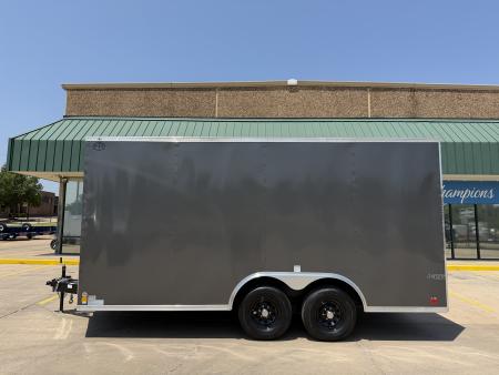 New #097993 2027 FOREST RIVER TA3 8.5 X 16 TANDEM AXLE 10K ENCLOSED W/ REAR RAMP DOOR