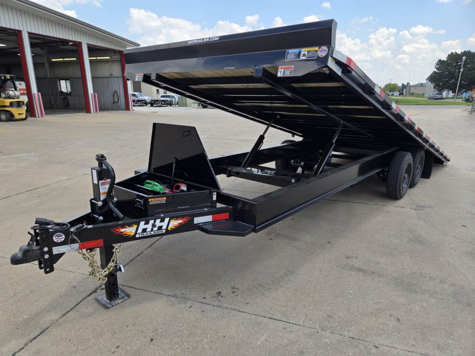 New 2027 H&H Trailers 102x24 Power Tilt Deckover 17.6K Equipment Trailer