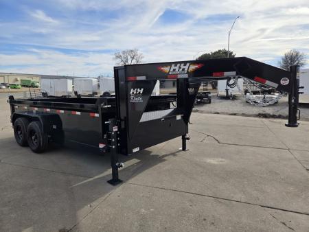New 2026 H&H Trailers 83x14 Industrial Gooseneck 14K Scissor Dump Trailer