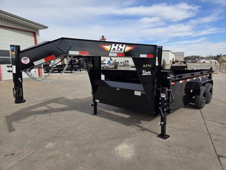 New 2026 H&H Trailers 83x14 Industrial Gooseneck 14K Scissor Dump Trailer
