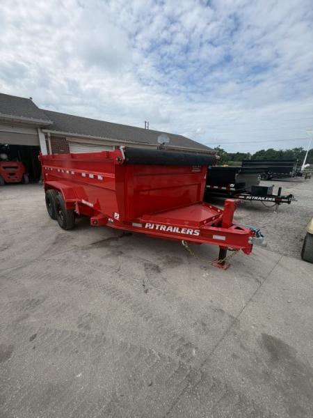 New 2026 PJ Trailers DM142 Dump Trailer 83X14 TA 36" SIDES (GVW:15400) RED