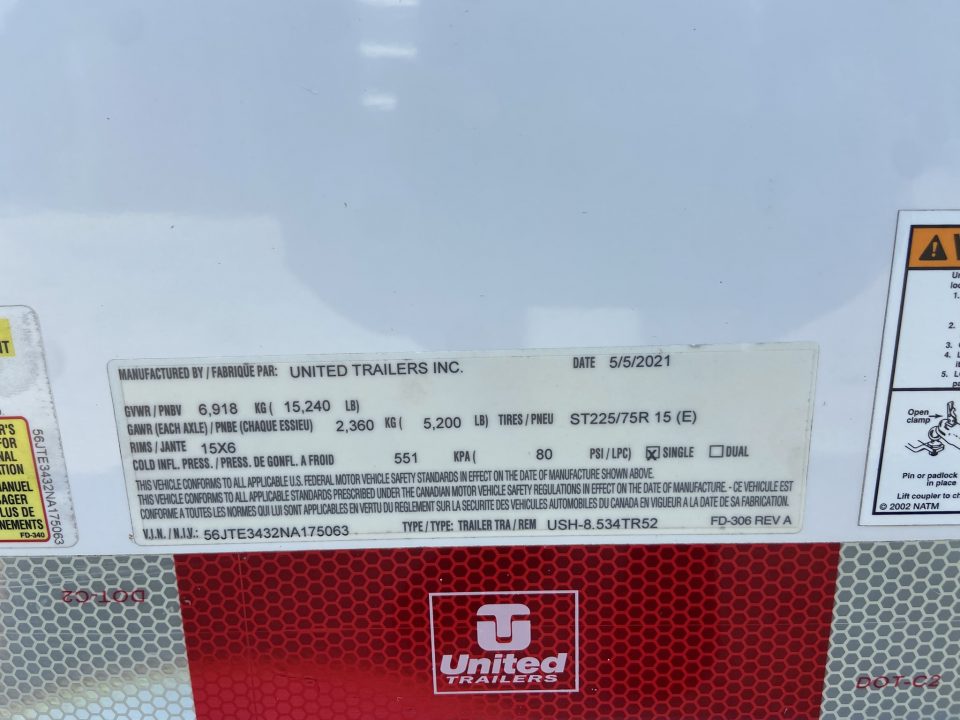 Used United USH-8.5x34 Car Racing Trailer