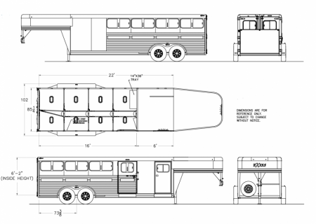 New 2027 Exiss Trailers Exhibitor 7022W 8 Pen Show Stock Trailer