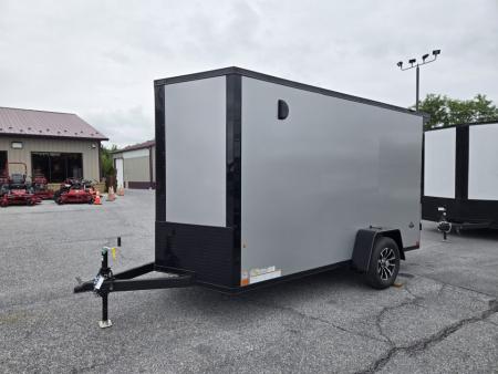 New 6 x 12 Look ST DLX V-Nose Cargo Trailer, 3K GVWR ***Silver Composite w/Blackout Trim, Ramp Door, Alum Wheels, Rear Flare w/ LED Lights