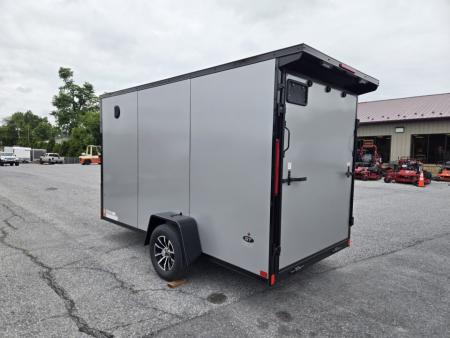 New 6 x 12 Look ST DLX V-Nose Cargo Trailer, 3K GVWR ***Silver Composite w/Blackout Trim, Ramp Door, Alum Wheels, Rear Flare w/ LED Lights