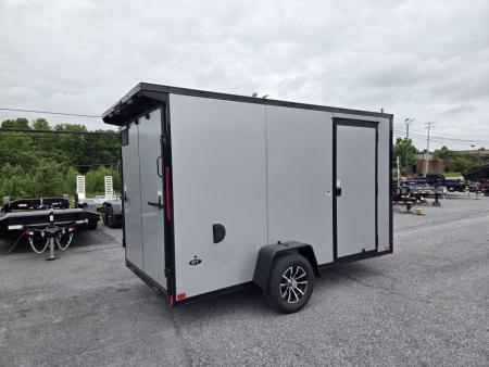 New 6 x 12 Look ST DLX V-Nose Cargo Trailer, 3K GVWR ***Silver Composite w/Blackout Trim, Ramp Door, Alum Wheels, Rear Flare w/ LED Lights