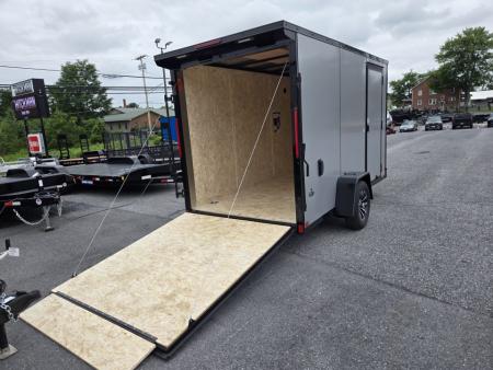 New 6 x 12 Look ST DLX V-Nose Cargo Trailer, 3K GVWR ***Silver Composite w/Blackout Trim, Ramp Door, Alum Wheels, Rear Flare w/ LED Lights