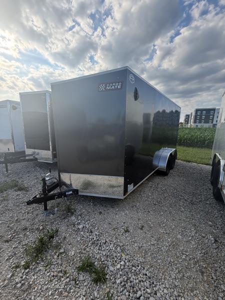 New 2027 CARGO MATE ENCLOSED EHECO716TA2-24 7X16 TA RAMP DOOR (GVW:7000) CHARCOAL