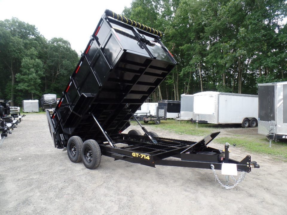 New GRIFFIN BRAND , 14 FT, Dump Trailer 7X14X4'High Sides 14,000 lb. GVWR, Griffin Brand. Triple Frame, Ramps