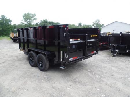 New GRIFFIN BRAND , 14 FT, Dump Trailer 7X14X4'High Sides 14,000 lb. GVWR, Griffin Brand. Triple Frame, Ramps