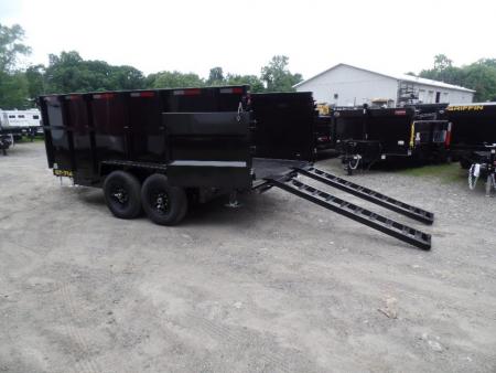 New GRIFFIN BRAND , 14 FT, Dump Trailer 7X14X4'High Sides 14,000 lb. GVWR, Griffin Brand. Triple Frame, Ramps