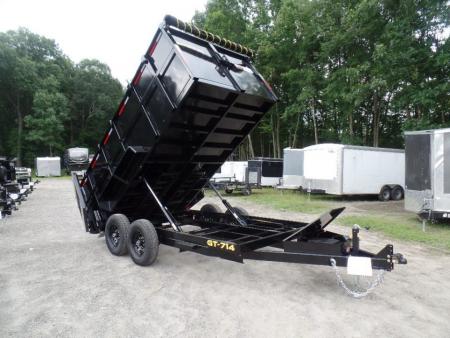 New GRIFFIN BRAND , 14 FT, Dump Trailer 7X14X4'High Sides 14,000 lb. GVWR, Griffin Brand. Triple Frame, Ramps