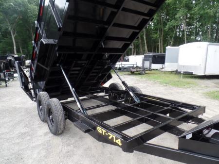 New GRIFFIN BRAND , 14 FT, Dump Trailer 7X14X4'High Sides 14,000 lb. GVWR, Griffin Brand. Triple Frame, Ramps