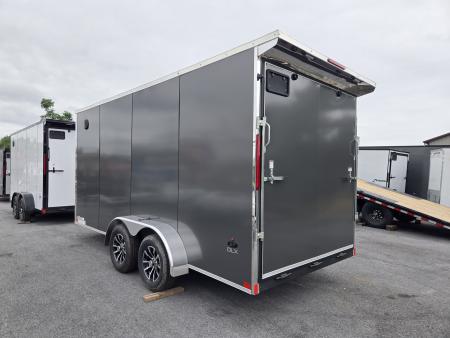 New 7 x 16 Look ST DLX V-Nose Cargo Trailer, 7k GVWR ***Gray Composite Exterior, Ramp Door, Alum Wheels, Rear Flare w/ Lights