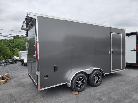 New 7 x 16 Look ST DLX V-Nose Cargo Trailer, 7k GVWR ***Gray Composite Exterior, Ramp Door, Alum Wheels, Rear Flare w/ Lights