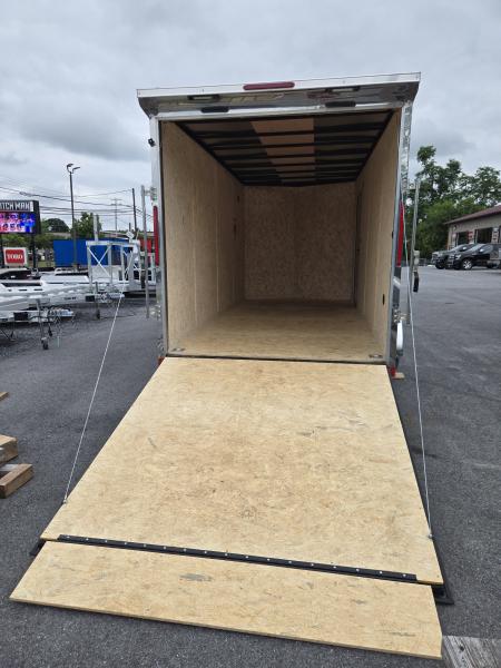 New 7 x 16 Look ST DLX V-Nose Cargo Trailer, 7k GVWR ***Gray Composite Exterior, Ramp Door, Alum Wheels, Rear Flare w/ Lights
