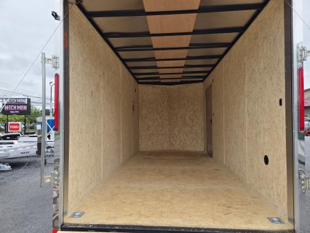 New 7 x 16 Look ST DLX V-Nose Cargo Trailer, 7k GVWR ***Gray Composite Exterior, Ramp Door, Alum Wheels, Rear Flare w/ Lights