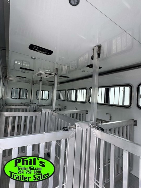 New Frontier Trailers 8 PEN LOW PRO LIVE STOCK TRAILER WITH AC Stock / Stock Combo Trailer