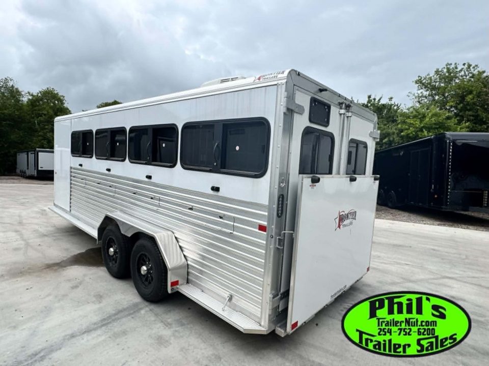 New Frontier Trailers 8 PEN LOW PRO LIVE STOCK TRAILER WITH AC Stock / Stock Combo Trailer