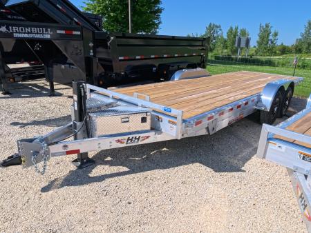 New 2026 H&H Trailers 82 X 22 Aluminum Electric Tilt Speed Loader/Car Hauler w/14 K GVWR, Steel Powdered Plate Winch Mount, Under Deck Spare Tire