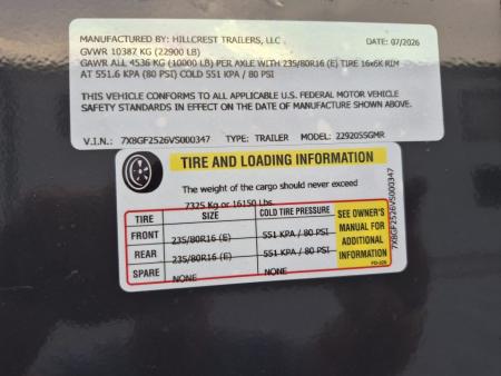 New Hillcrest 20'+5' Gooseneck 2-10k axles, spare