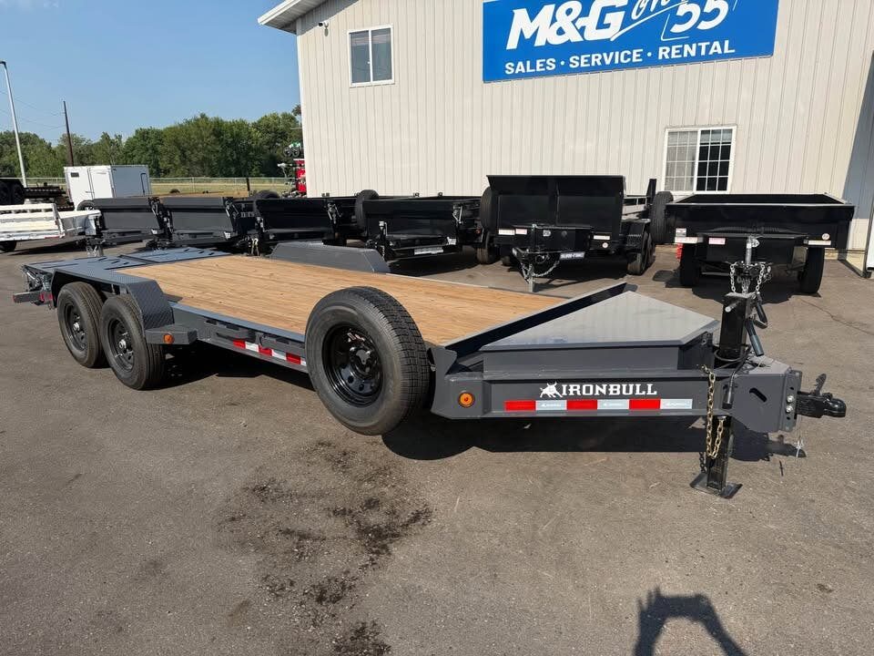 New EWB 83X20 (12+3) 14K EQUIPMENT TRAILER W/ JUMBO RAMPS - GRAY