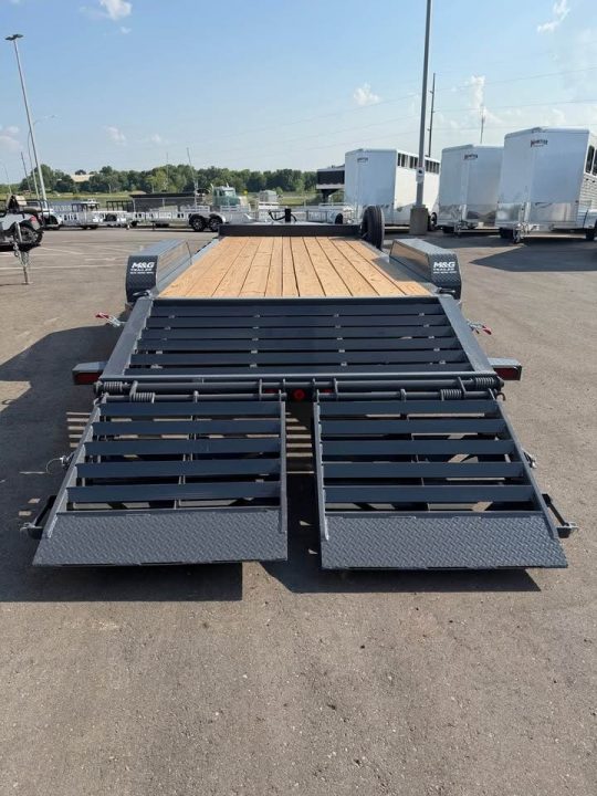 New EWB 83X20 (12+3) 14K EQUIPMENT TRAILER W/ JUMBO RAMPS - GRAY