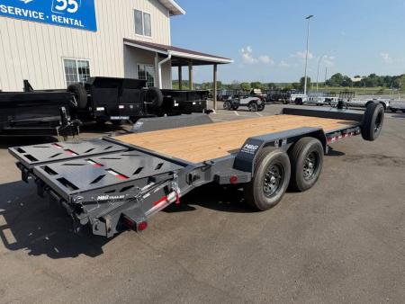 New EWB 83X20 (12+3) 14K EQUIPMENT TRAILER W/ JUMBO RAMPS - GRAY