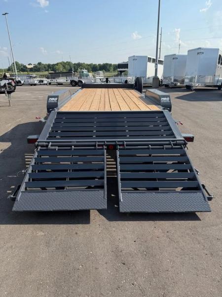 New EWB 83X20 (12+3) 14K EQUIPMENT TRAILER W/ JUMBO RAMPS - GRAY