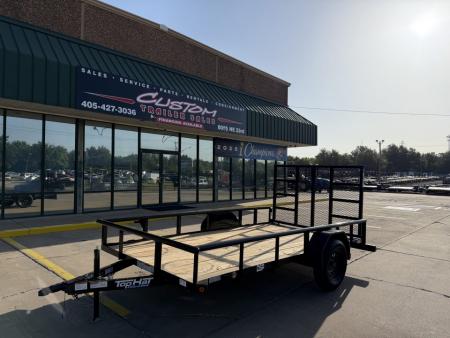 New #265497 2026 TOP HAT DSP 12 X 77 SINGLE AXLE PIPE TOP 3.5K UTILITY TRAILER W/ REAR RAMP GATE