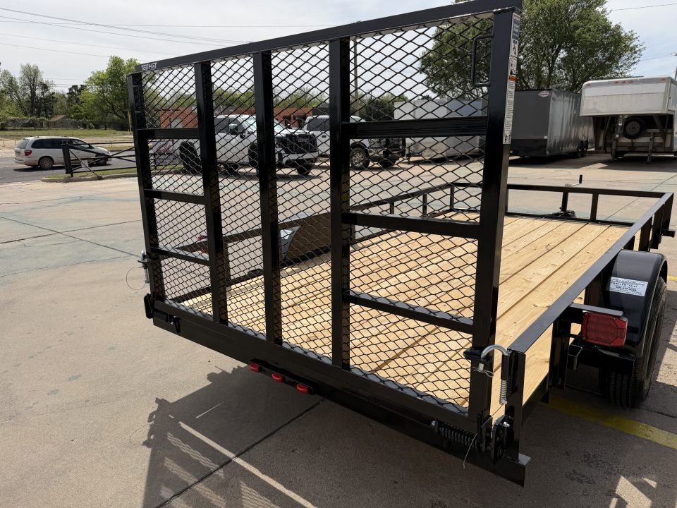 New #266106 2026 TOP HAT DSA 12 X 77 SINGLE AXLE ANGLE TOP 3.5K UTILITY W/ RAMP GATE